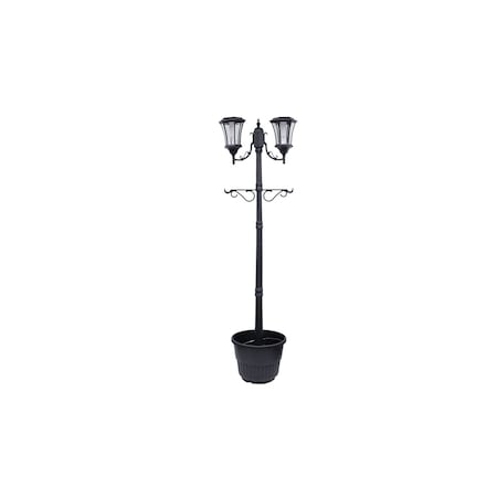 Sun-Ray Sun-Ray Martens Two Head Solar Lamp Post and Planter 302007
